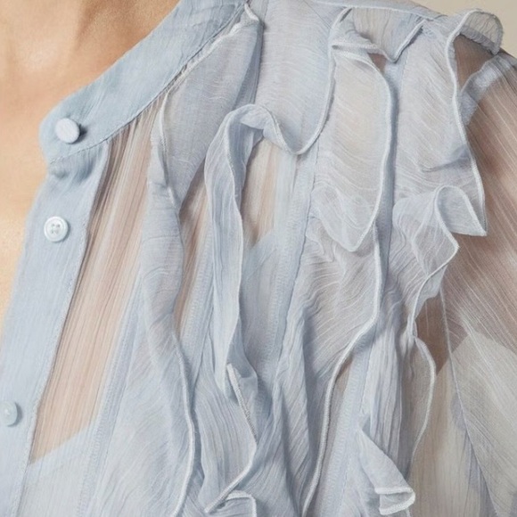 J. CREW LORELAI RUFFLE CUPRO BLACK - 0 (USED BLUE FOR MODEL) - Picture 3 of 8